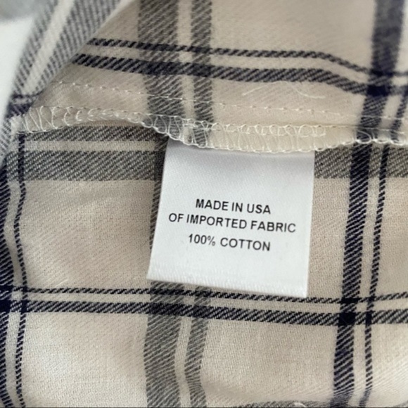 Drew Jackson Plaid Ruffle Detail Shirt Ivory/Grey - Picture 5 of 15